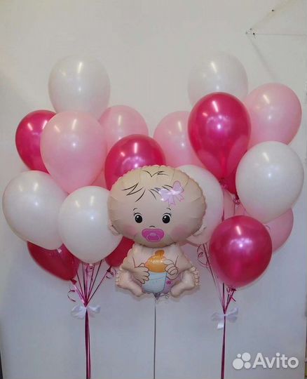 Воздушные шары Выписка из роддома Колпино