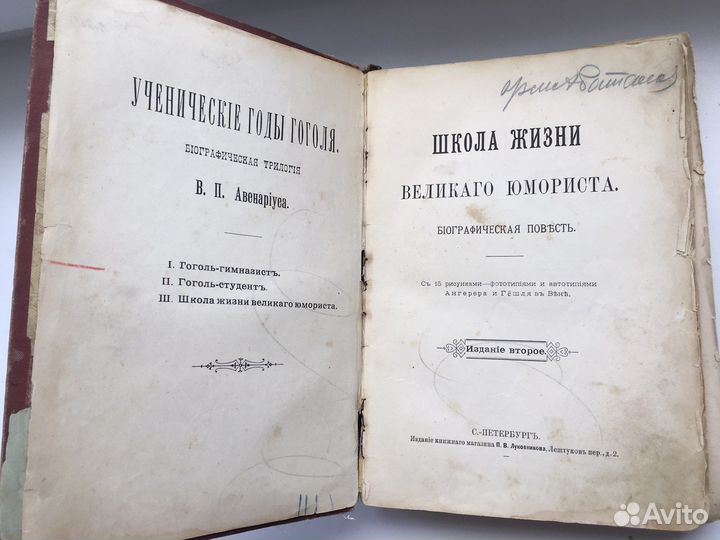 Книга Авенариус В. П 1899 г