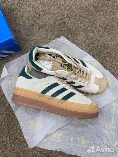 Adidas Gazelle Bold Magic Beige Collegiate Green