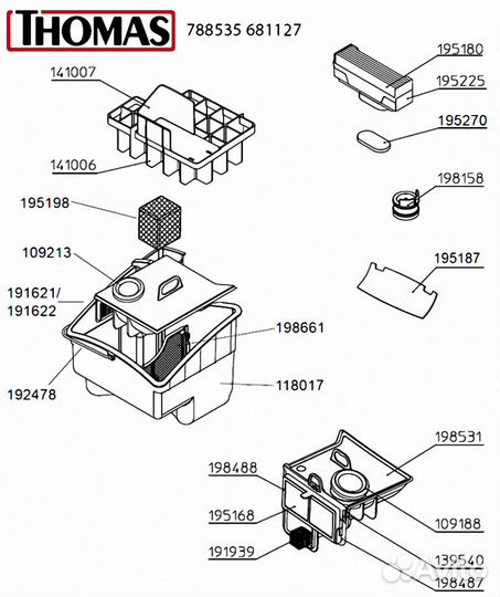 Запчасти для Thomas Twin TT aquafilter