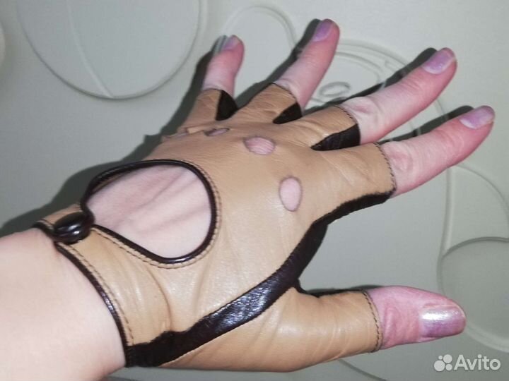 Перчатки без пальцев кожа женские