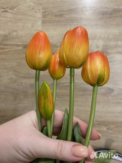 Тюльпаны искусственные латексные