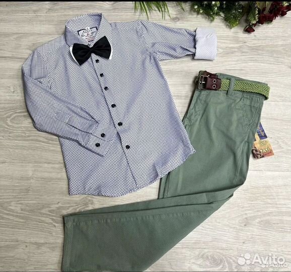 Рубашка,брюки,ремень,бабочка 128 размер