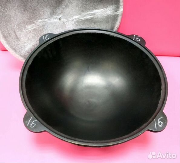 Казан чугунный 16 литров плоское дно