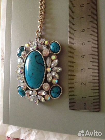 Бирюза натуральная(подвеска-брошь).Авито доставка