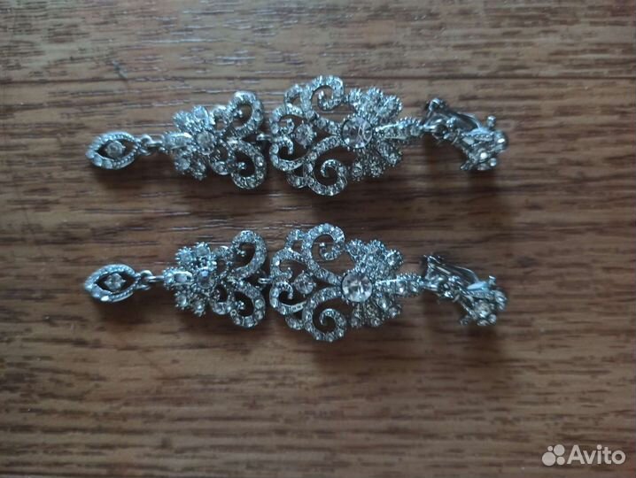 Серьги для невесты + украшение в волосы