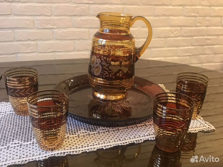 Графин и стаканы Богемия