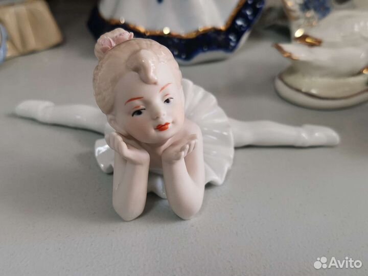 Фарфоровые статуэтки балерина, голуби, decor