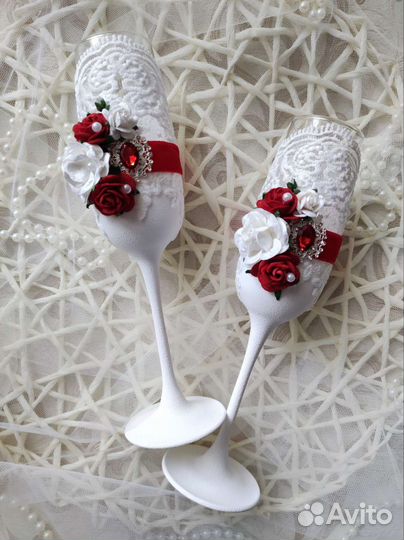 Свечи, бокалы на свадьбу