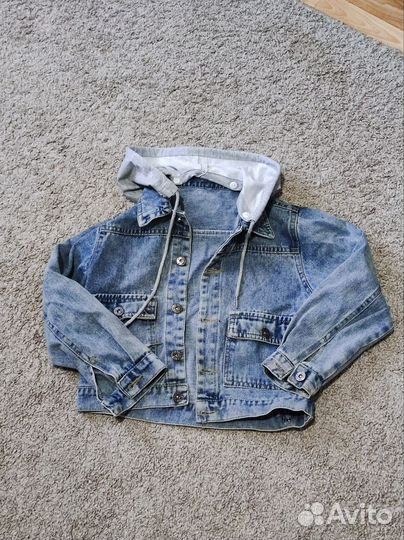 Трендовая джинсовая куртка детская 122 унисекс