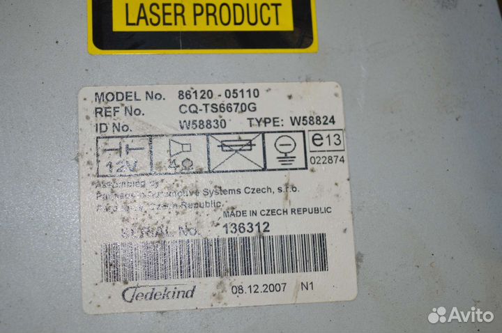 Штатная магнитола Toyota Avensis t250