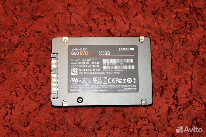 SSD накопитель Samsung 860 EVO MZ-76E500BW 500гб