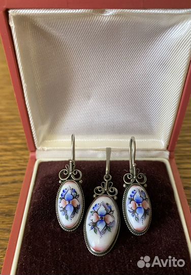 Винтажная бижутерия СССР набор финифть