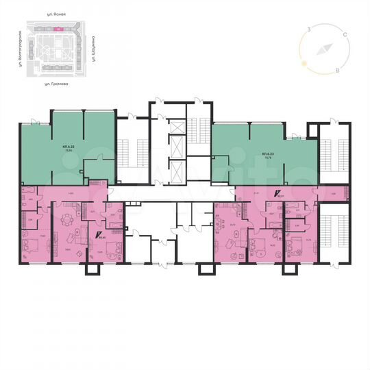 2-к. квартира, 89,5 м², 1/25 эт.