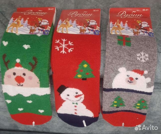 Носки женские новогодние 3 шт. Подарочная коробка