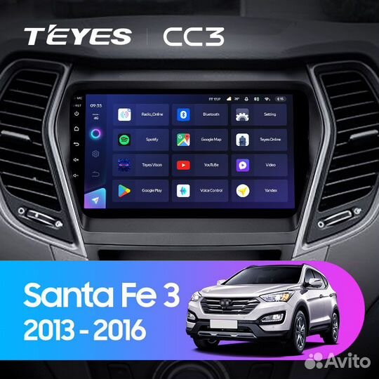 Магнитола Teyes CC3 4/64 Hyundai Santa Fe 3