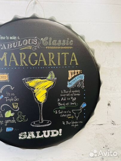 Декор на стену пивная пробка коктейль Margarita