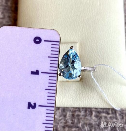 Кольцо топаз в серебре