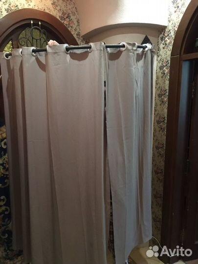 Шторы на люверсах бу на кованной штанге
