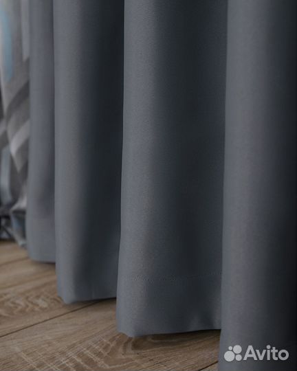 Шторы блэкаут Марсель серый новые пошив