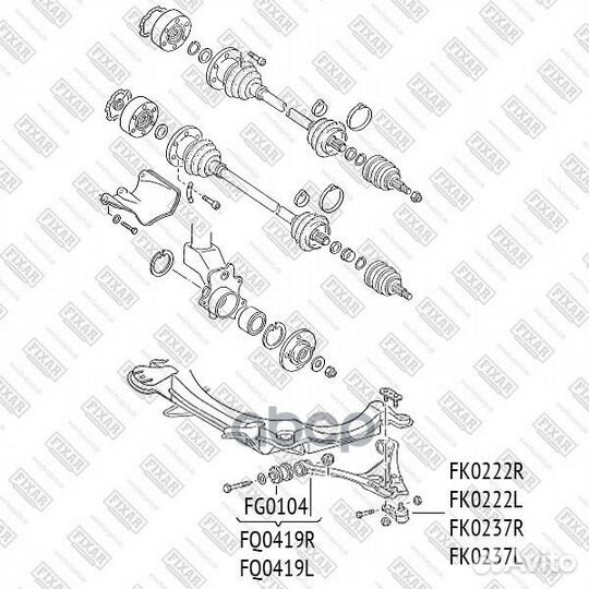 Опора шаровая audi 80 87-89 нижн.лев.(без гур 1