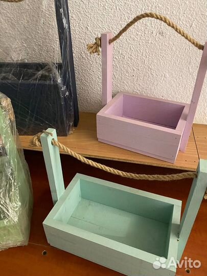 Комплект из 4х деревянных ящиков для цветов