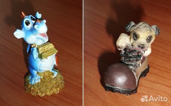 Фигурки Дракон с золотом 7 см и Собака башмак 3.5