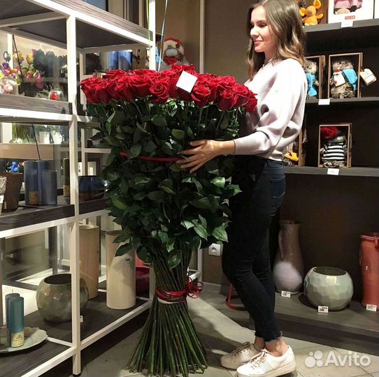 Высокие розы Букеты с доставкой