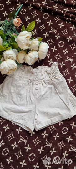 Шорты джинсовые бежевые