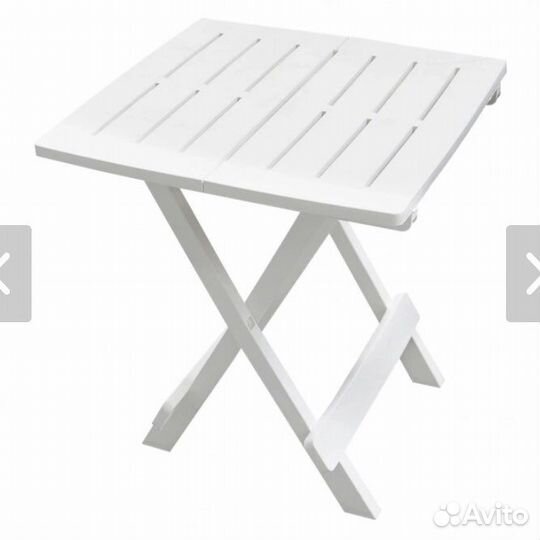 Складной столик белый пластиковый