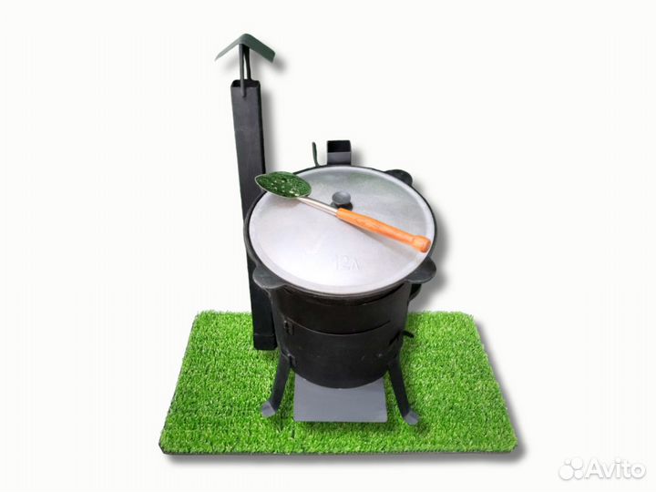 Казан+печь с трубой (комплект). Шумовка в подарок