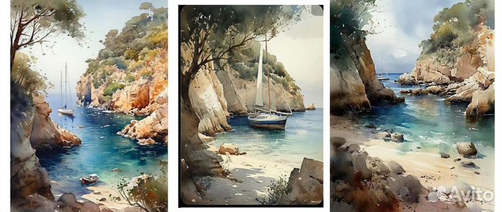 Картина маяк на холсте