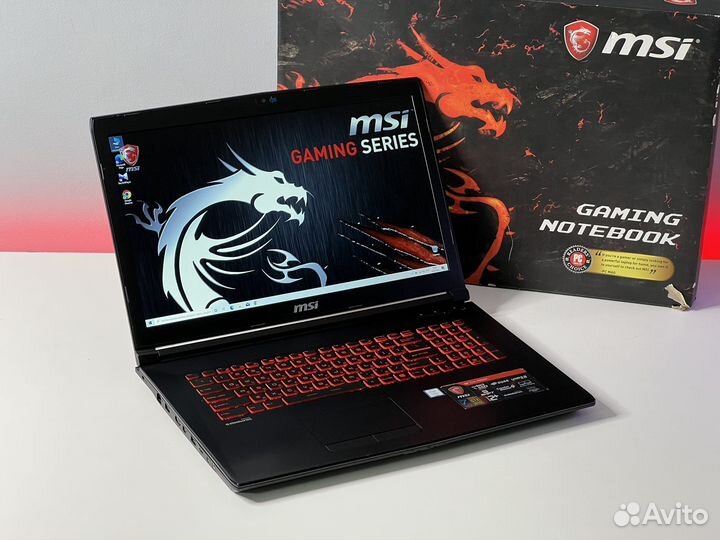 Игровой MSI 17.3”IPS Core i7 GTX1050 16g озу