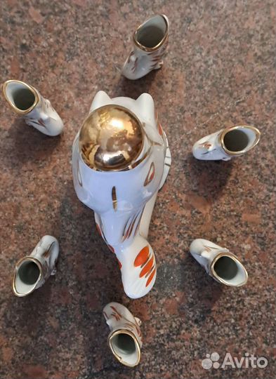 Антикварный фарфор. Набор Рыбки