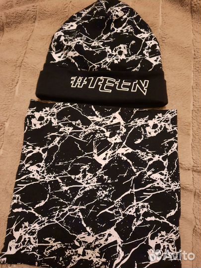 Комплект шапка и снуд для мальчика (подростка)