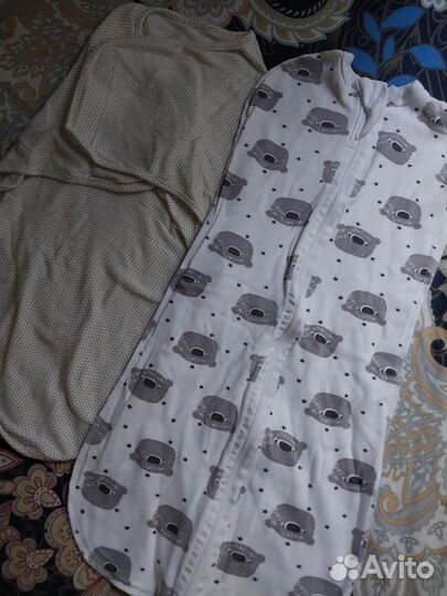 Пелёнки на липучках, спальный мешок 0-6