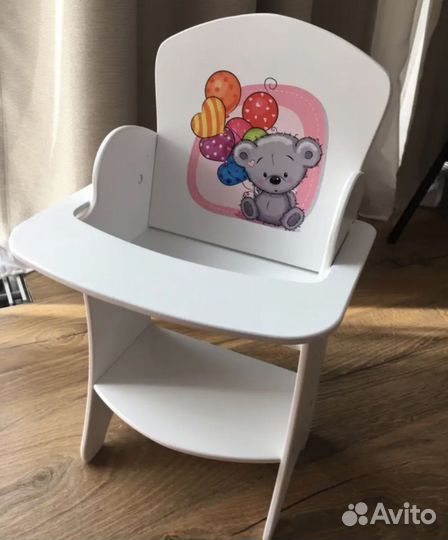 Кроватка люлька и стул для кормления кукол Коняша