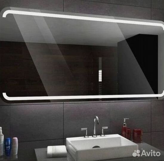 Полукруглое зеркало с подсветкой