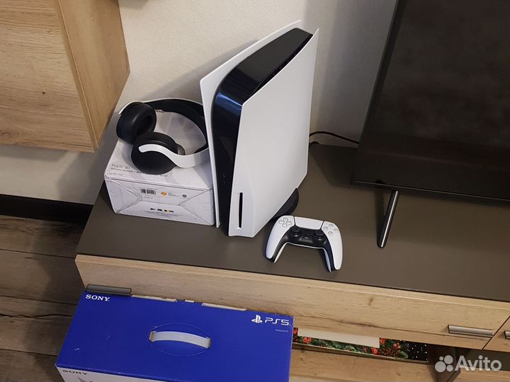 Sony playstation ps5 с дисководом+ Pulse 3d+Игры