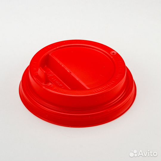 Крышка к стаканам 300-500мл красная d90мм с откид