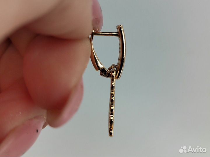 Серьги ажурные, покрытие золото