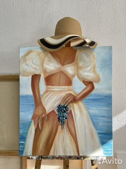 Картина маслом на холсте большая 18+ эротика грудь