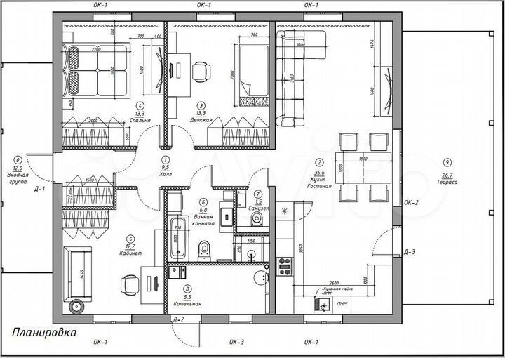 Дом 127 м² на участке 6 сот.