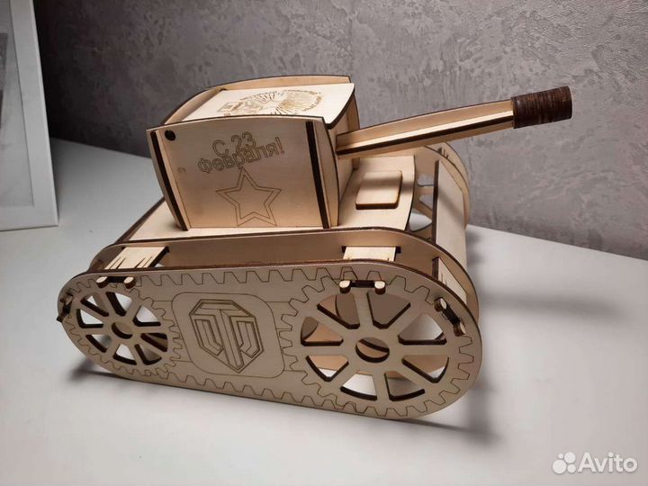 Танк коробка подарочная 23февраля