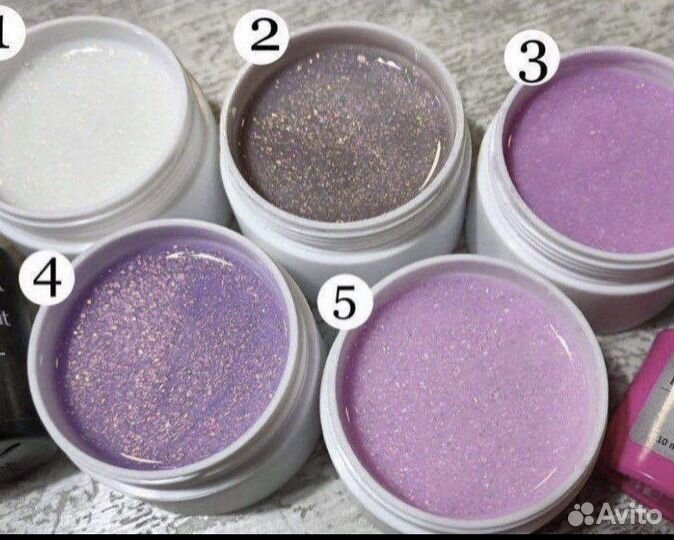 Новинка гель лак База с поталью с блестками