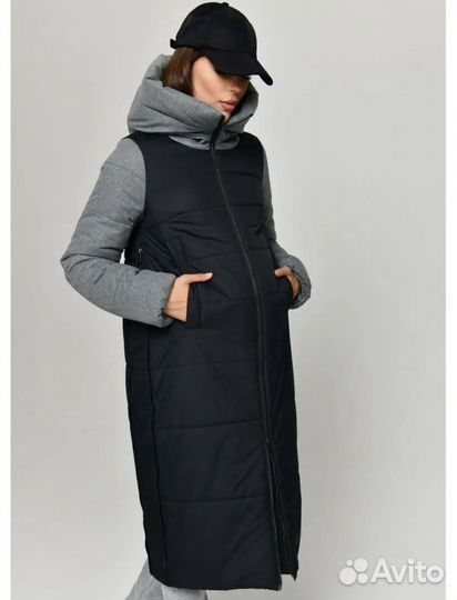 Пуховик длинный для беременных 48