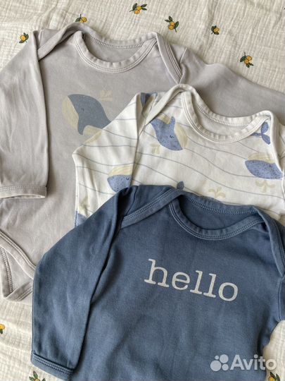 Боди 3 шт для новорожденных 74 с длинным рукавом