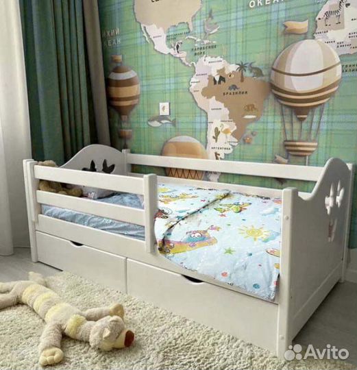 Кроватка из массива от 2х лет сингл высокий борт
