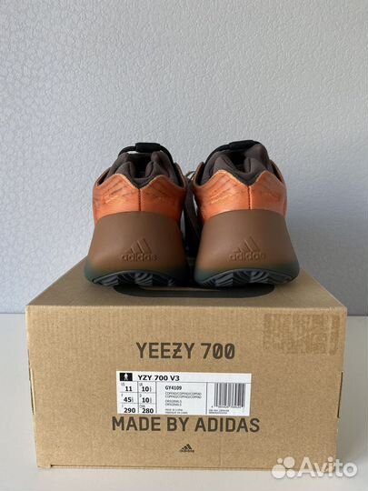 Новые оригинал Adidas Yeezy 700 v3 Cooper 11us