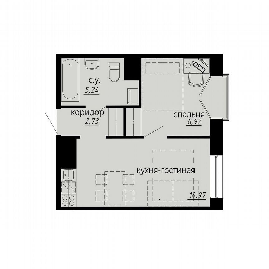 1-к. апартаменты, 31,9 м², 7/10 эт.